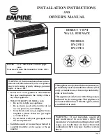 Preview for 1 page of Empire Heating Systems DV-25T-1 Installation Instructions And Owner'S Manual