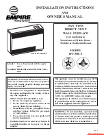 Preview for 1 page of Empire Heating Systems DV-55E Installation Instructions And Owner'S Manual