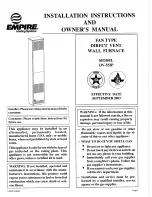 Preview for 1 page of Empire Heating Systems DV-55IP Installation Instructions And Owner'S Manual