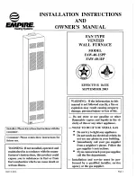 Preview for 1 page of Empire Heating Systems FAW-40-1IP Installation Instruction And Owenrs Manual