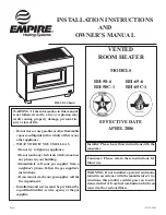 Предварительный просмотр 1 страницы Empire Heating Systems RH-50-6 Installation Instructions And Owner'S Manual