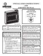 Preview for 1 page of Empire Heating Systems SR-10-3 Installation Instructions And Owner'S Manual