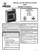 Предварительный просмотр 1 страницы Empire Heating Systems SR-10BC-3 Installation Instructions And Owner'S Manual