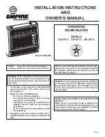 Предварительный просмотр 1 страницы Empire Heating Systems SR-10T-3 Installation Instructions And Owner'S Manual