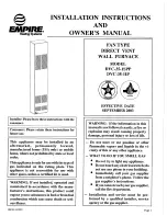 Предварительный просмотр 1 страницы Empire DVC-35-11P Installation Instructions And Owner'S Manual