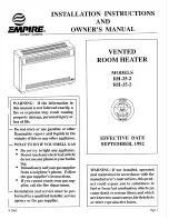 Предварительный просмотр 1 страницы Empire RH-25-2 Installation Instructions And Owner'S Manual