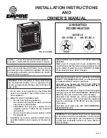 Предварительный просмотр 1 страницы Empire SR-10TBC-3 Installation Instructions And Owner'S Manual