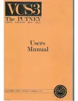 EMS VCS3 Putney User Manual preview