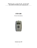 EMSYST EMS 600 Service Instructions Manual preview