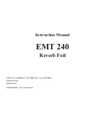 Предварительный просмотр 1 страницы EMT 240 Reverb Foil Instruction Manual