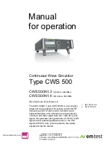 EMTEST CWS 500N1.3 Manual For Operation предпросмотр