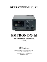 Предварительный просмотр 1 страницы Emtron DX-1d Operating Manual