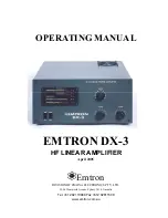 Предварительный просмотр 1 страницы Emtron DX-3 Operating Manual