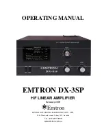 Предварительный просмотр 1 страницы Emtron DX-3SP Operating Manual