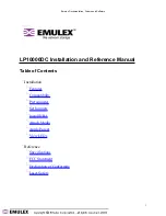 Preview for 1 page of Emulex LP10000DC Installation And Reference Manual