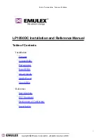 Предварительный просмотр 1 страницы Emulex LP1050DC Installation And Reference Manual