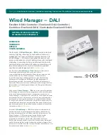 Encelium Wired Manager - DALI Installation Instructions Manual preview