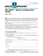 Encore Networks EN-1000 Series Quick Configuration Manual предпросмотр
