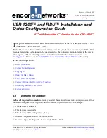 Encore Networks VSR-1200 Installation And Quick Configuration Manual preview