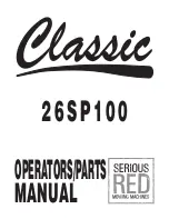 Предварительный просмотр 1 страницы Encore Classic 26SP100 Operator'S & Parts Manual