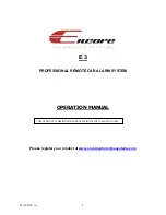 Предварительный просмотр 1 страницы Encore E 3 Operation Manual