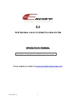 Preview for 1 page of Encore E-4 Operation Manual