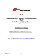 Preview for 1 page of Encore E9 Operation Manual
