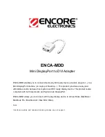 Предварительный просмотр 1 страницы Encore ENCA-MDDP Datasheet