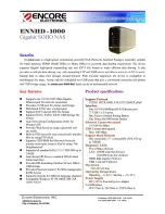 Предварительный просмотр 1 страницы Encore ENNHD-1000 Specifications