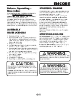 Preview for 7 page of Encore F34B18 Operator'S Manual