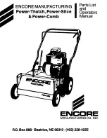 Предварительный просмотр 1 страницы Encore Power-Thatch Parts List And Operators Manual