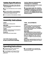 Preview for 2 page of Encore Power-Thatch Parts List And Operators Manual