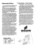 Предварительный просмотр 4 страницы Encore Power-Thatch Parts List And Operators Manual