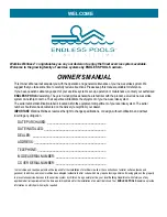 Preview for 2 page of Endless Pools X2000 SwimCross Owner'S Manual