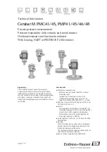 Endress+Hauser Cerabar M PMC41 Technical Information предпросмотр