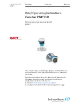 Предварительный просмотр 1 страницы Endress+Hauser Cerabar PMC51B Brief Operating Instructions