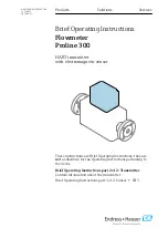 Endress+Hauser Flowmeter Proline 300 Brief Operating Instructions предпросмотр