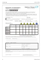 Предварительный просмотр 34 страницы Endress+Hauser Flowphant T DTT31 Operating Instructions Manual