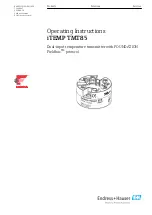 Предварительный просмотр 1 страницы Endress+Hauser iTEMP TMT85 Operating Instructions Manual