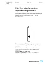 Endress+Hauser Liquiline Compact CM72 Brief Operating Instructions предпросмотр