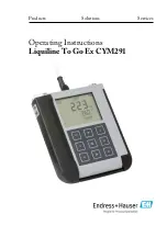 Предварительный просмотр 1 страницы Endress+Hauser Liquiline To Go Ex CYM291 Operating Instructions Manual