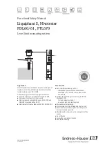 Предварительный просмотр 1 страницы Endress+Hauser Liquiphant S FDL60 Functional Safety Manual