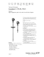 Endress+Hauser Liquiphant S FTL70-**********L Series User Manual & Technical Information предпросмотр