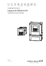 Предварительный просмотр 1 страницы Endress+Hauser Liquisys M CPM223 Operating Instructions Manual