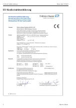 Предварительный просмотр 2 страницы Endress+Hauser Memocheck CYP02D Operating Instructions Manual