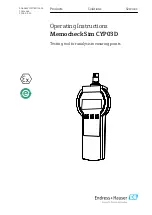 Предварительный просмотр 1 страницы Endress+Hauser Memocheck Sim CYP03D Operating Instructions Manual