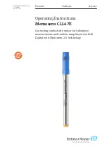 Предварительный просмотр 1 страницы Endress+Hauser Memosens CLL47E Operating Instructions Manual