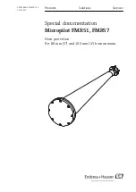 Preview for 1 page of Endress+Hauser Micropilot FMR57 Special Documentation