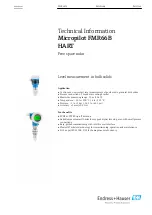 Preview for 1 page of Endress+Hauser Micropilot FMR66B Technical Information