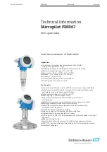 Endress+Hauser Micropilot FMR67 Technical Information предпросмотр